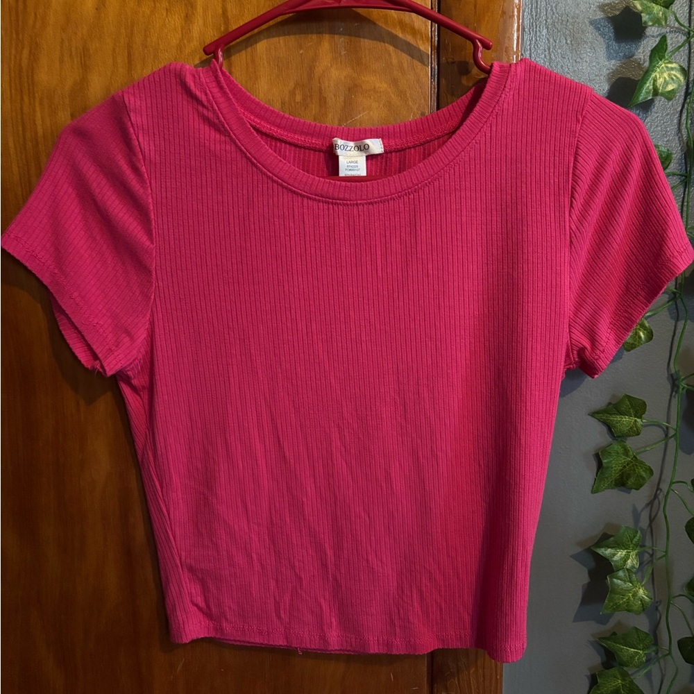 Bozzolo Hot Pink Crop Top | Large